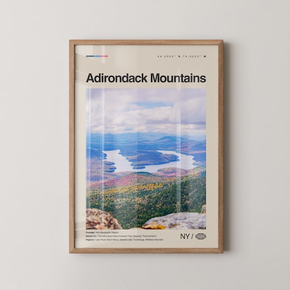 Adirondack Mountains New York Fall Foliage Photo Travel Poster