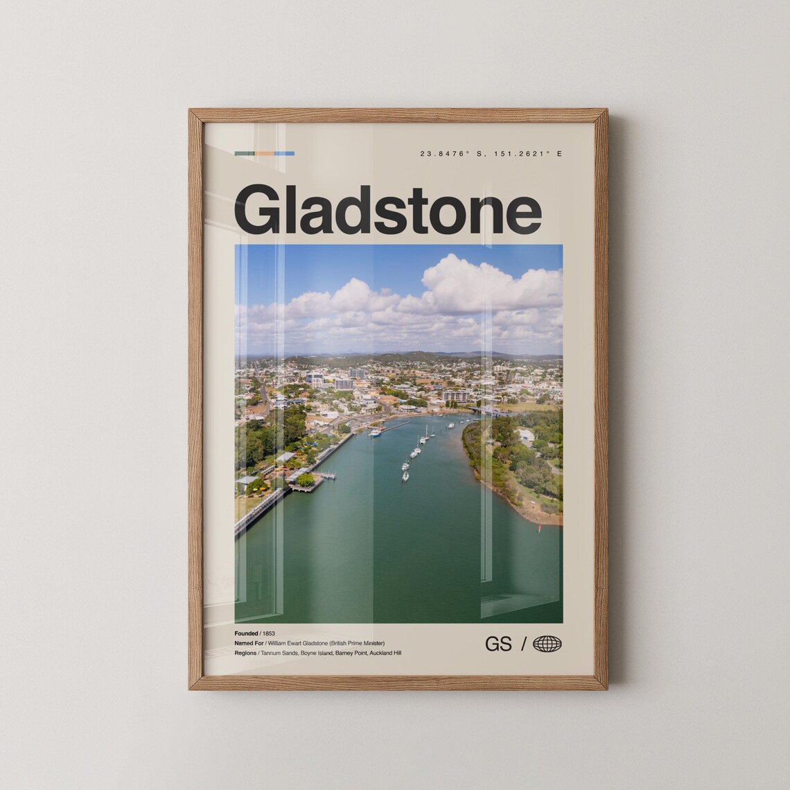 Gladstone Queensland Aerial Harbour City Photography Travel Poster
