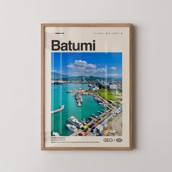 Batumi Print Georgia Wall Art Poster Photo Black Sea Coast Alphabet Tower Boulevard Botanical Garden