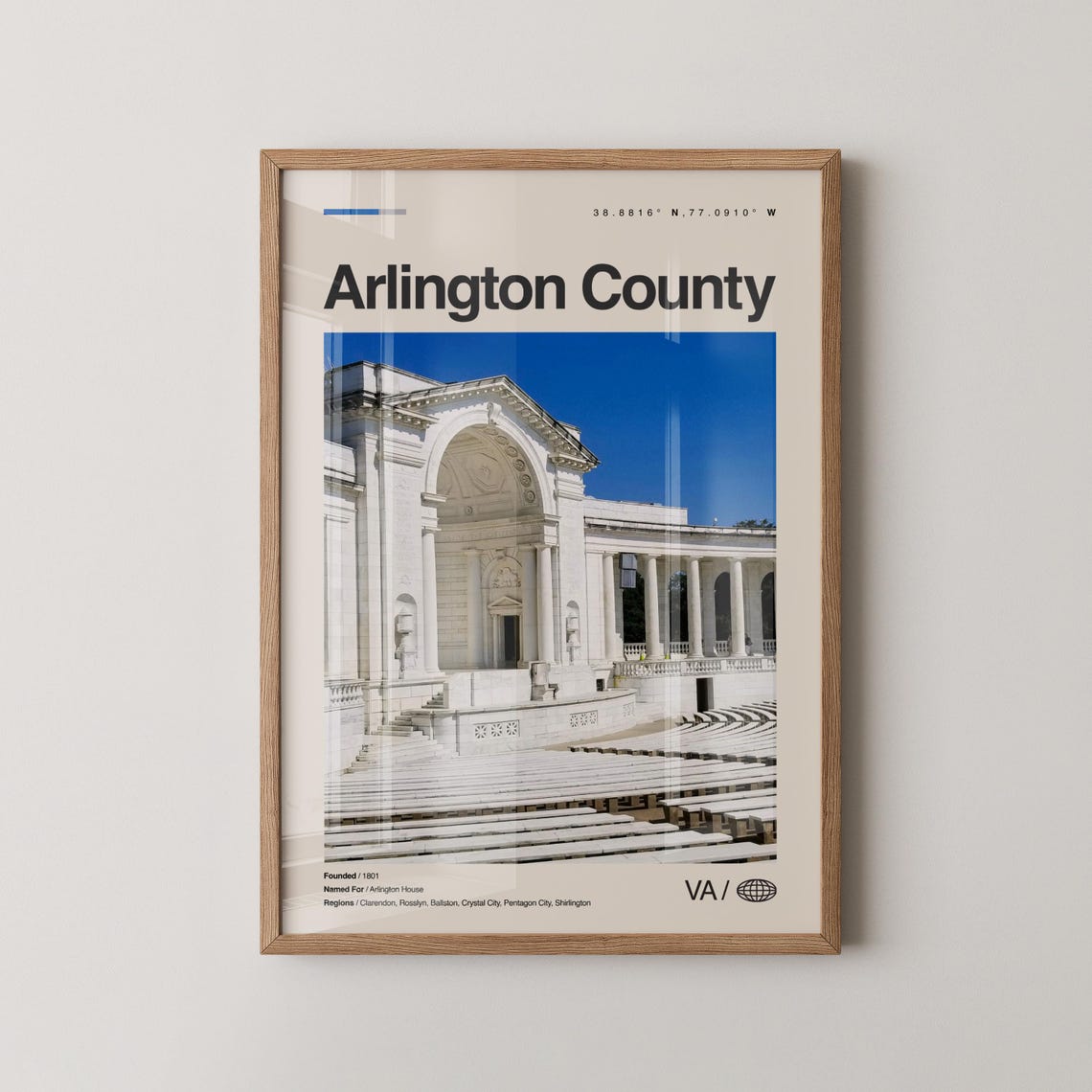 Arlington County Virginia Marble Amphitheater Photo Poster Travel