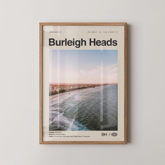 Burleigh Heads Print Wall Art Poster Photo Queensland Australia