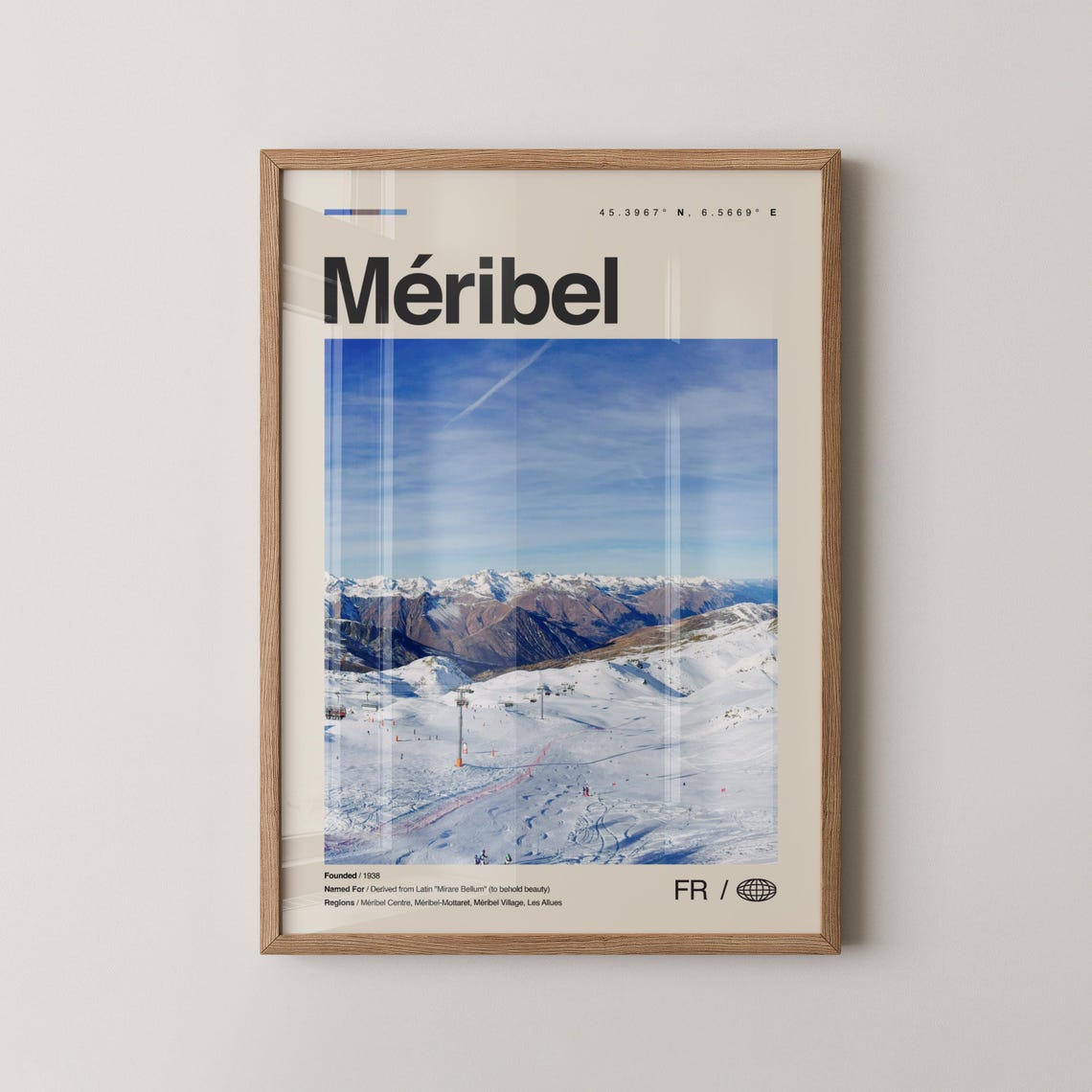 Meribel Print Mribel Wall Art Poster Photo Dcor Map France