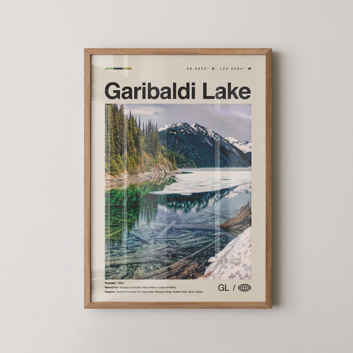 Garibaldi Lake Turquoise Glacier Reflection Alpine Travel Poster
