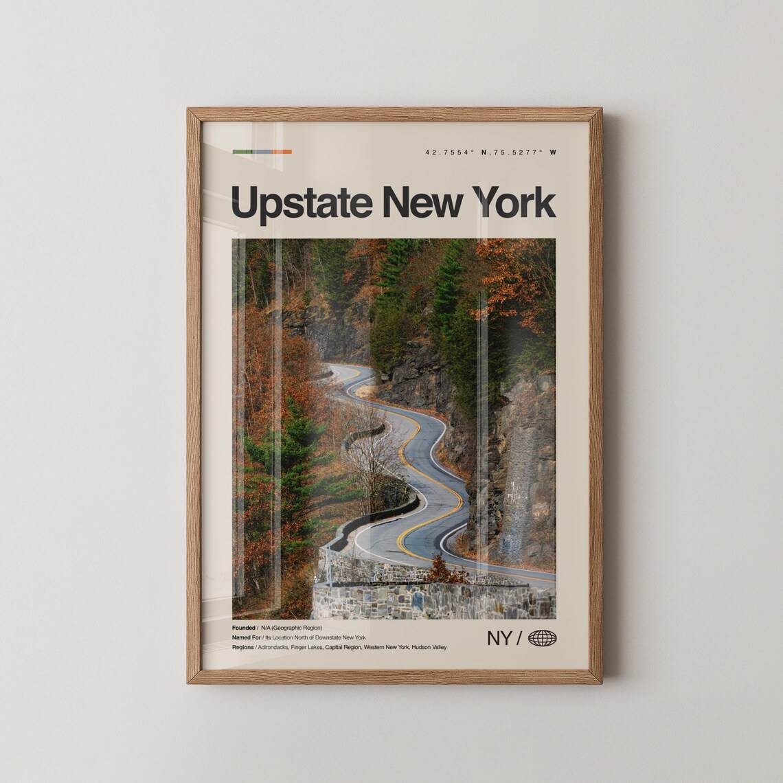 Upstate New York Adirondack Mountains Travel Poster