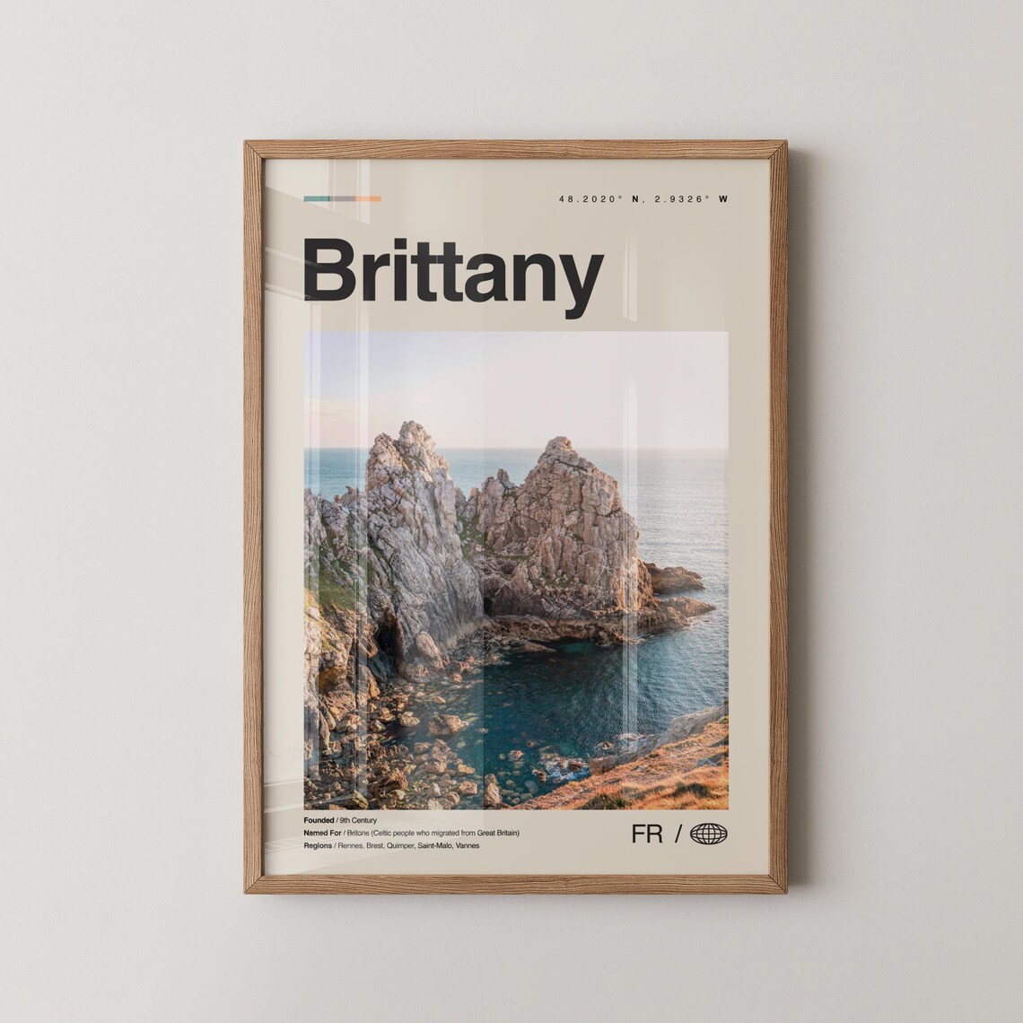 Brittany Print Wall Art Poster Photo Dcor Map France