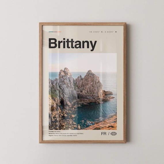 Brittany Print Wall Art Poster Photo Dcor Map France