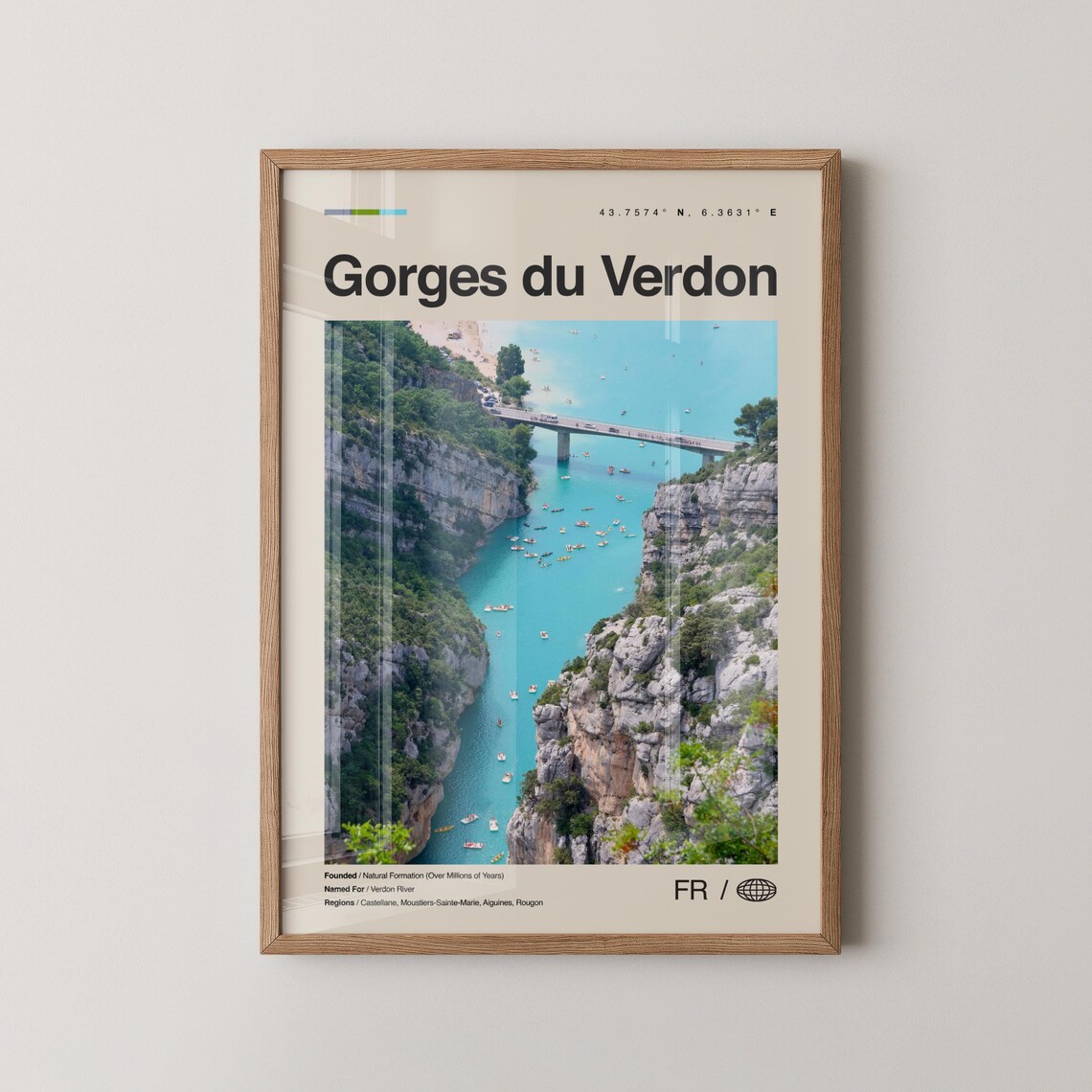 Gorges du Verdon France Turquoise Canyon Travel Photo Poster