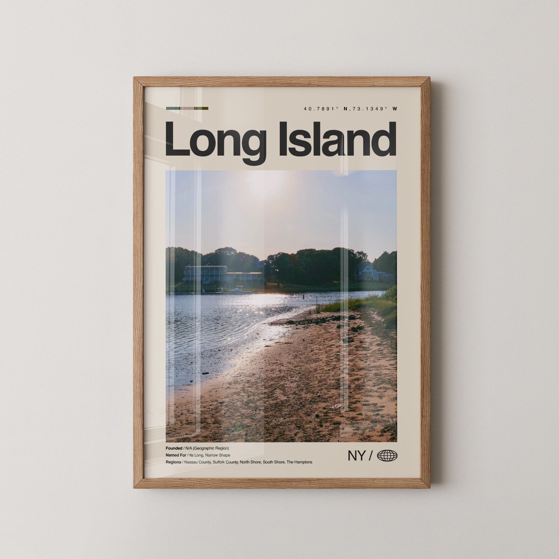 Long Island New York Beach Travel Photo Poster for Coastal Decor