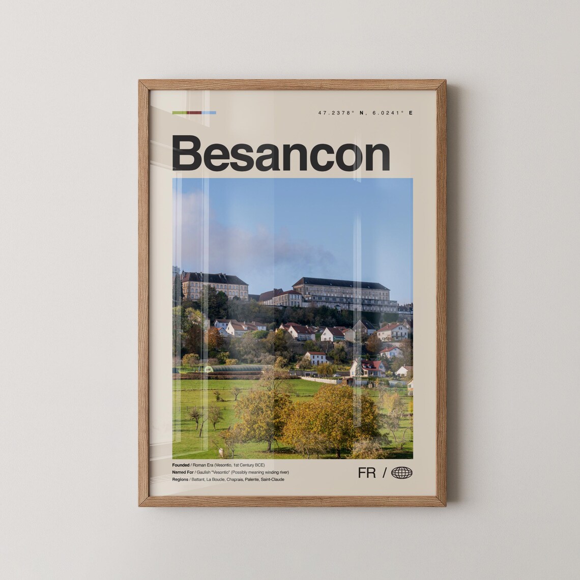 Besancon Print Besanon Wall Art Poster Photo Dcor Map France