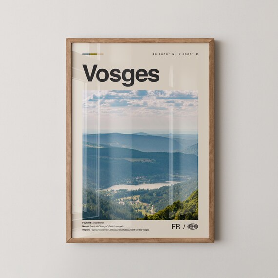 Vosges Print Wall Art Poster Photo Dcor Map France