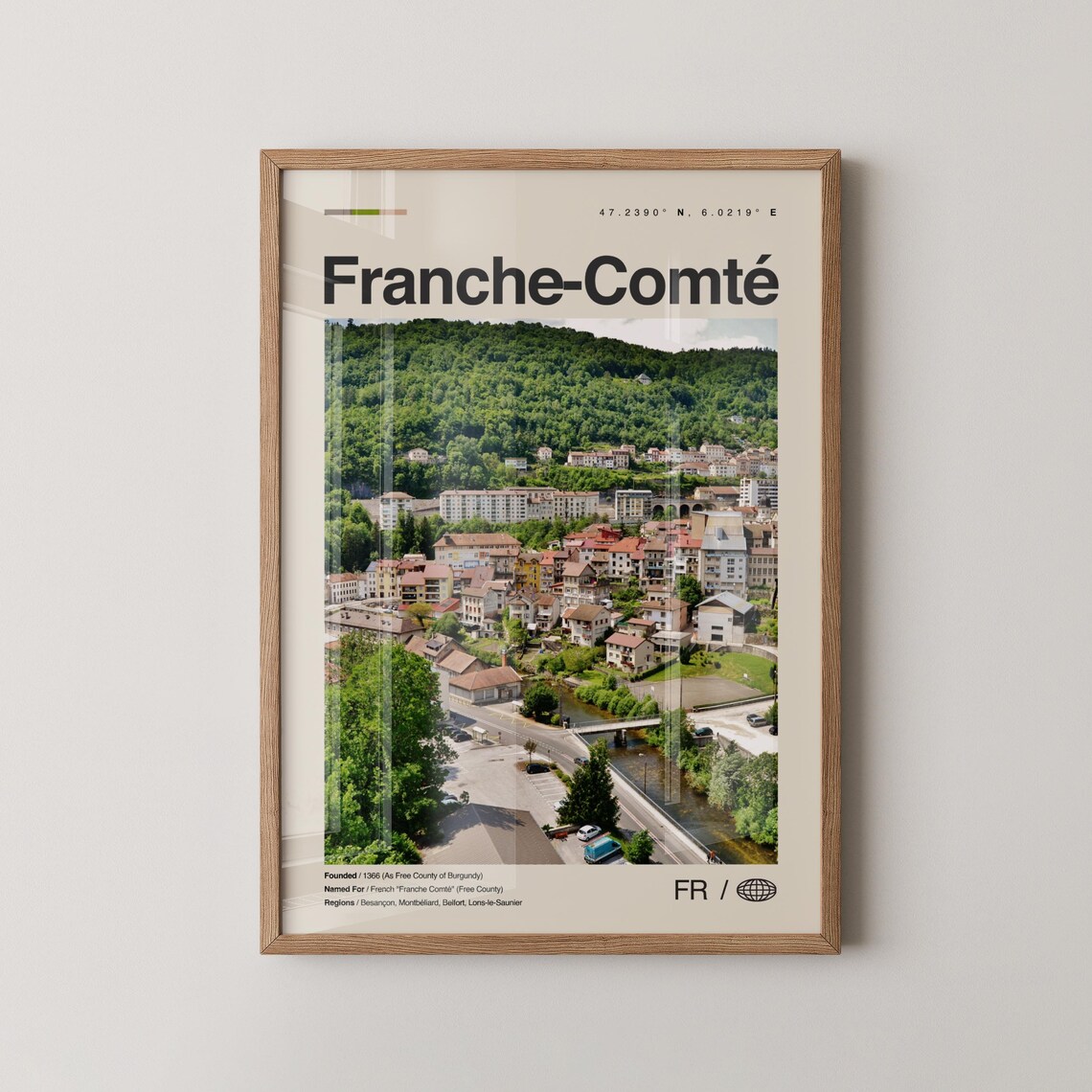 Franche Comte Print Franchecomt Art Poster Photo Dcor Map