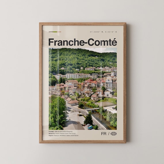 Franche Comte Print Franchecomt Art Poster Photo Dcor Map