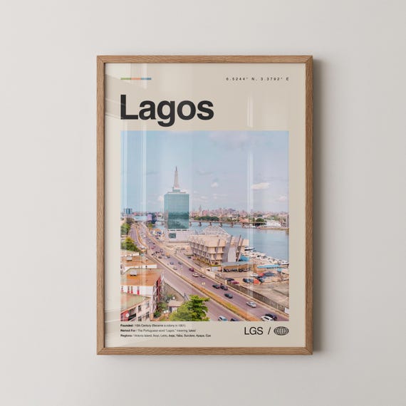 Lagos Print Nigeria No 1 Wall Art Poster Photo Decor City K Sahara Africa
