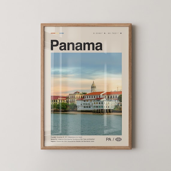 Panama Casco Viejo Waterfront Old Town Minimalist Photo Poster