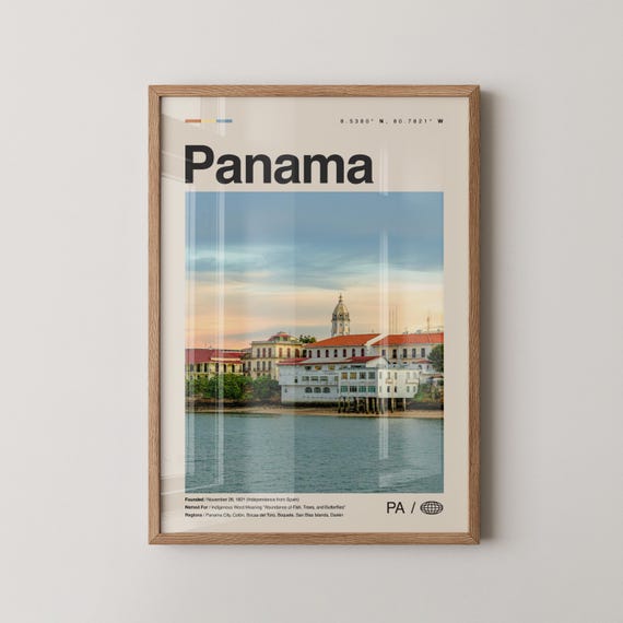 Panama Print No 3 Wall Art Poster Photo Decor Country Central America
