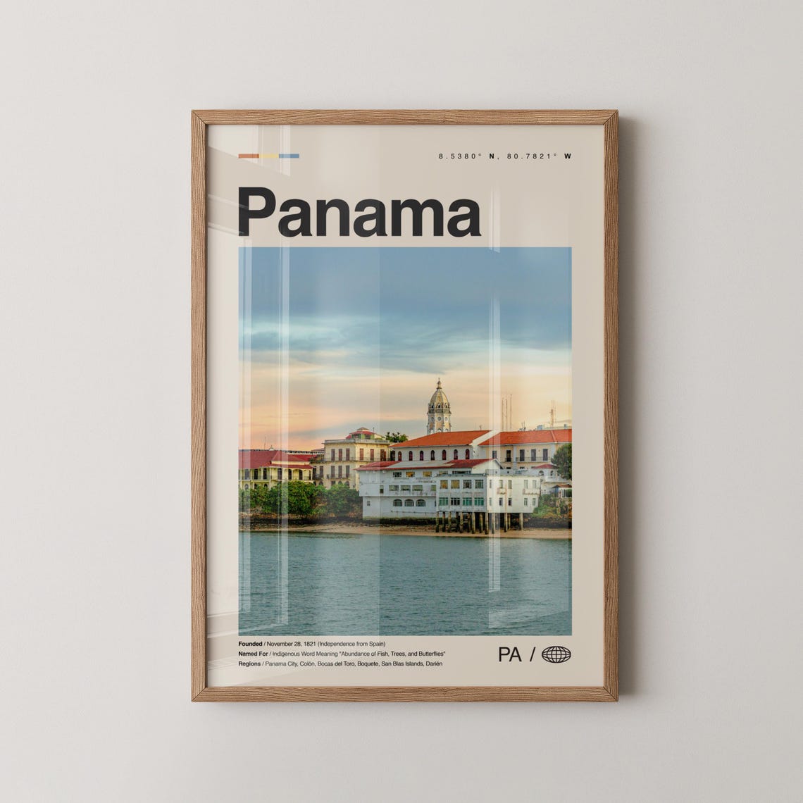 Panama Casco Viejo Waterfront Old Town Minimalist Photo Poster