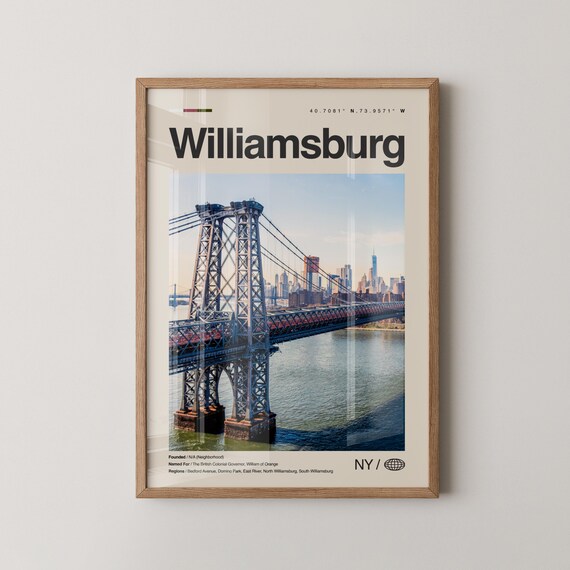 Williamsburg Print New York Wall Art Poster Photo Brooklyn Brewery The Academy