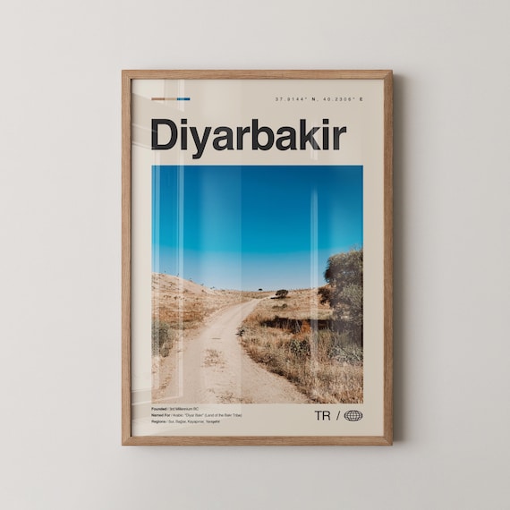 Diyarbakir Print Wall Art Poster Photo Dcor Map Turkey