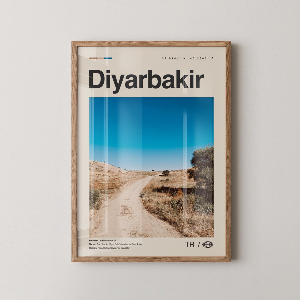 Diyarbakir Print Wall Art Poster Photo Dcor Map Turkey