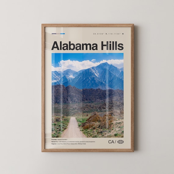 Alabama Hills California Desert Mountains Travel Photo Poster