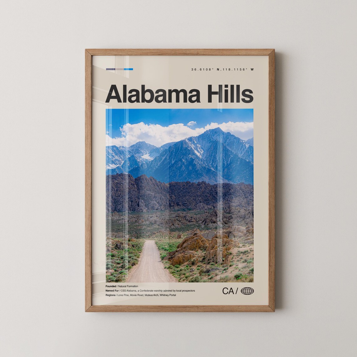 Alabama Hills California Desert Mountains Travel Photo Poster