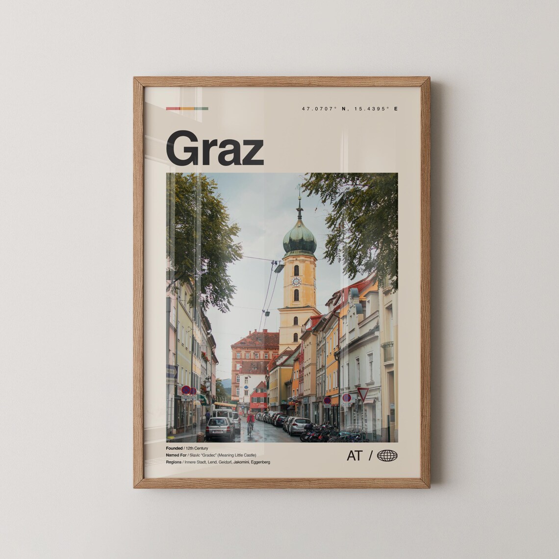 Graz Print Wall Art Poster Photo Dcor Map Austria