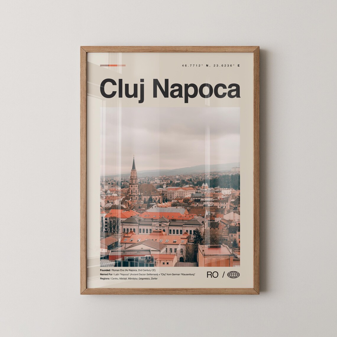 Cluj Napoca Romania Old Town Skyline Travel Photo Art Poster