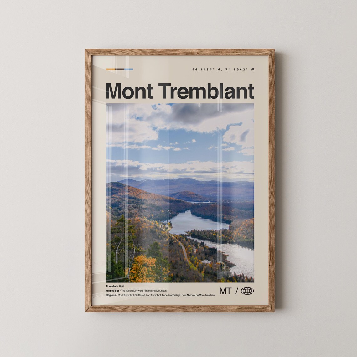Mont Tremblant Quebec Autumn Lake Valley Travel Photo Poster