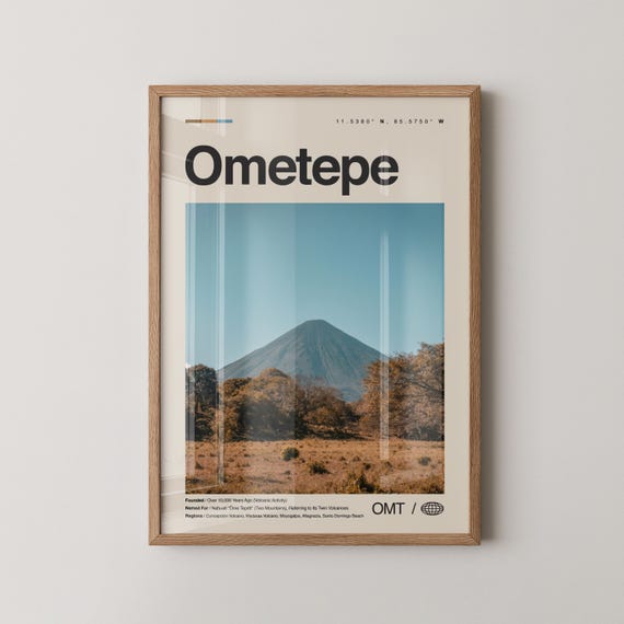 Ometepe Print Wall Art Poster Photo Dcor Map Nicaragua