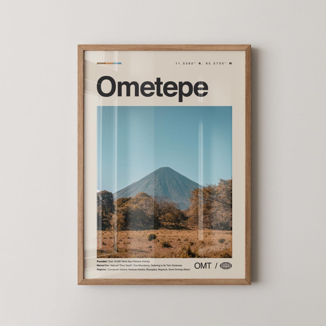 Ometepe Print Wall Art Poster Photo Dcor Map Nicaragua