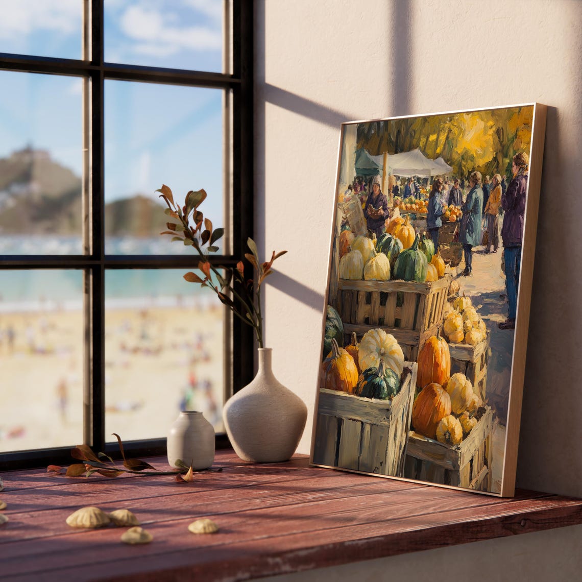 Fall Farmers Market Pumpkins Squash Crates Outdoor Harvest Poster - Image 5