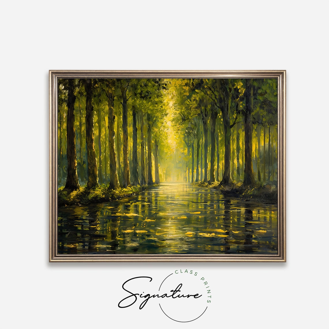 River Epte Poplars Golden Water Reflections Impressionist Poster - Image 4