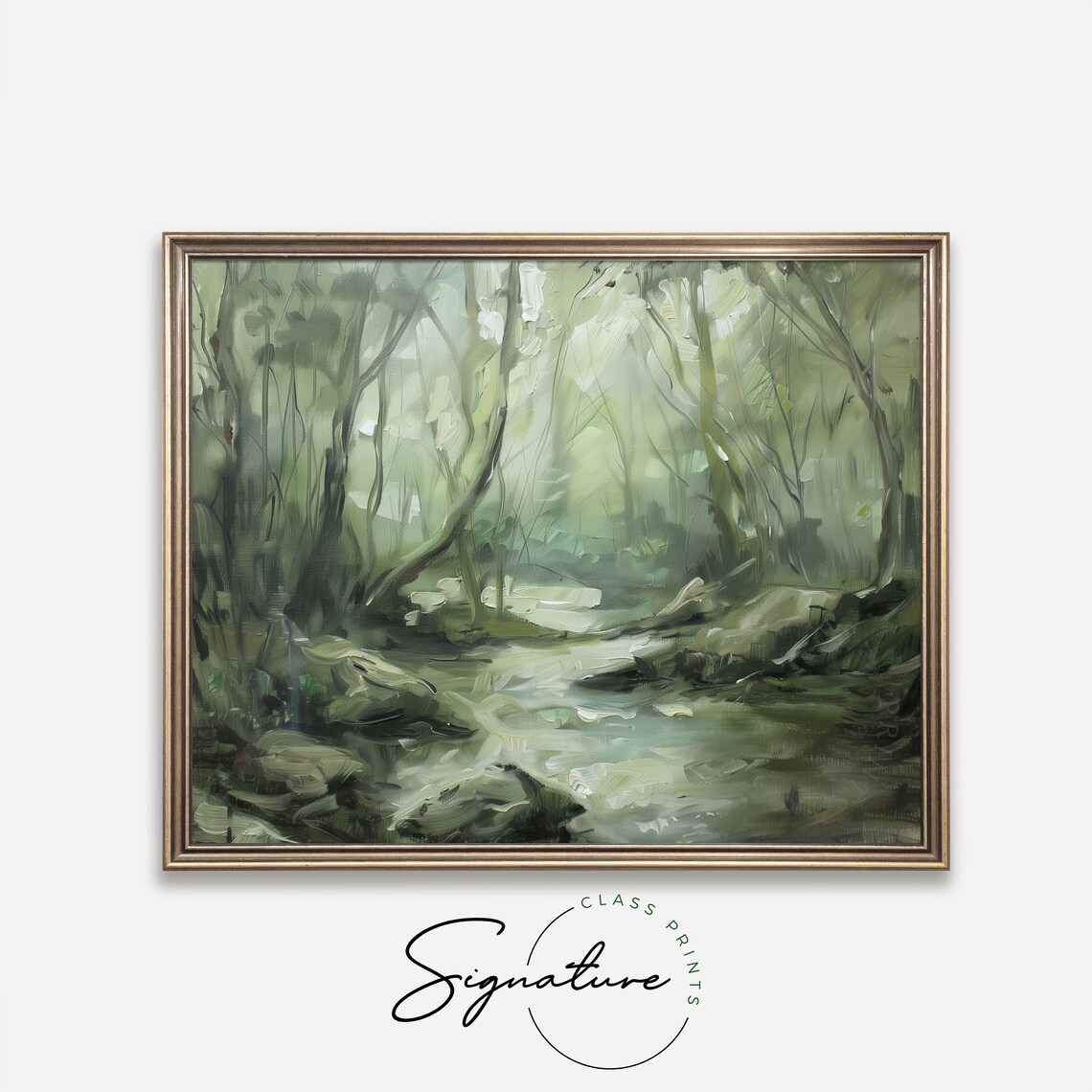 Forest Stream Art Print, Rustic Woodland Nature Scene - Image 4