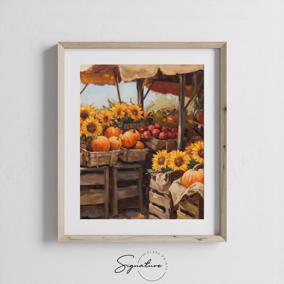 Sunflowers Pumpkins And Apples At Fall Harvest Market Poster - Image 3