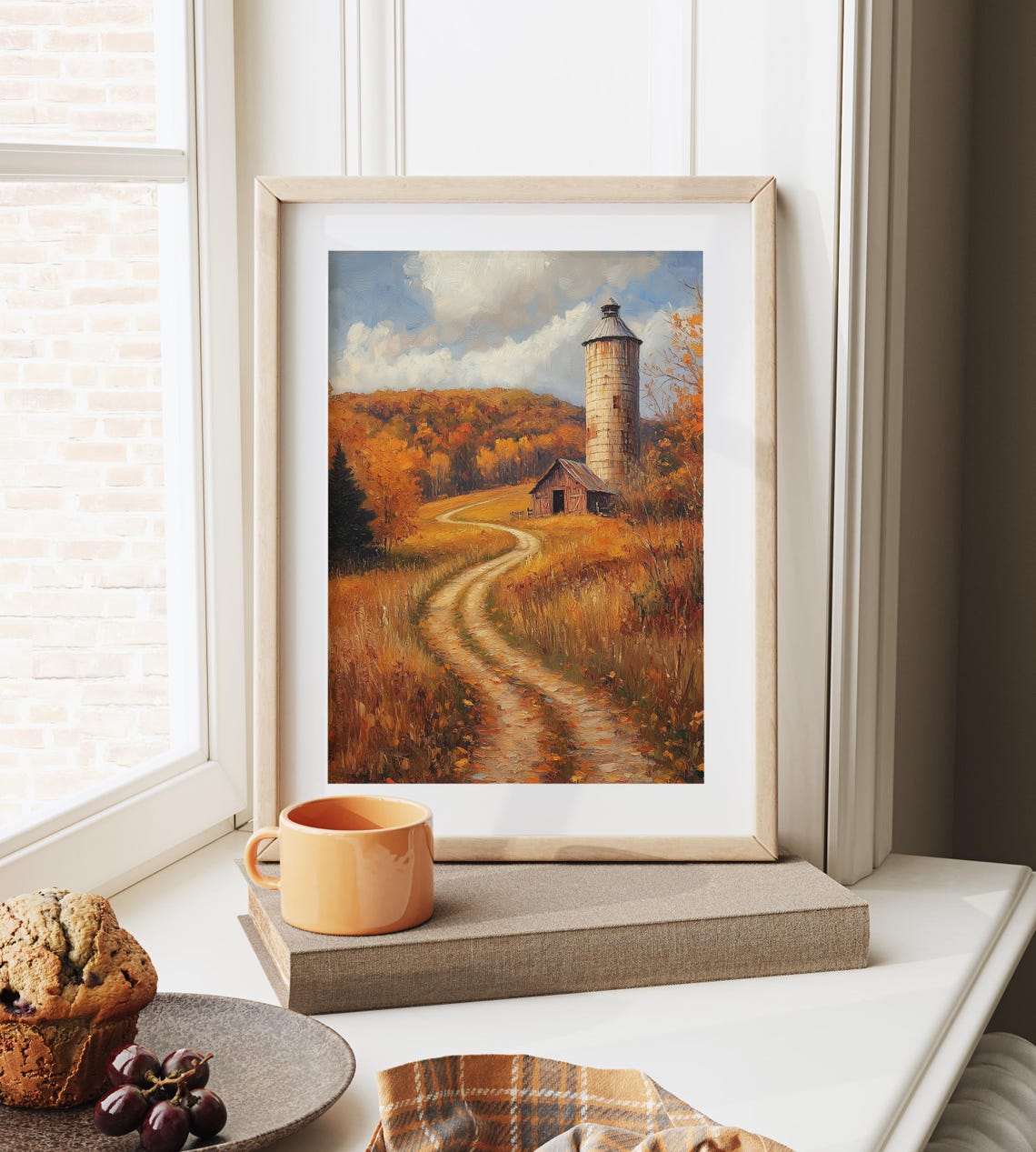 Autumn Farm Landscape With Old Silo and Winding Country Path Wall Art - Image 6