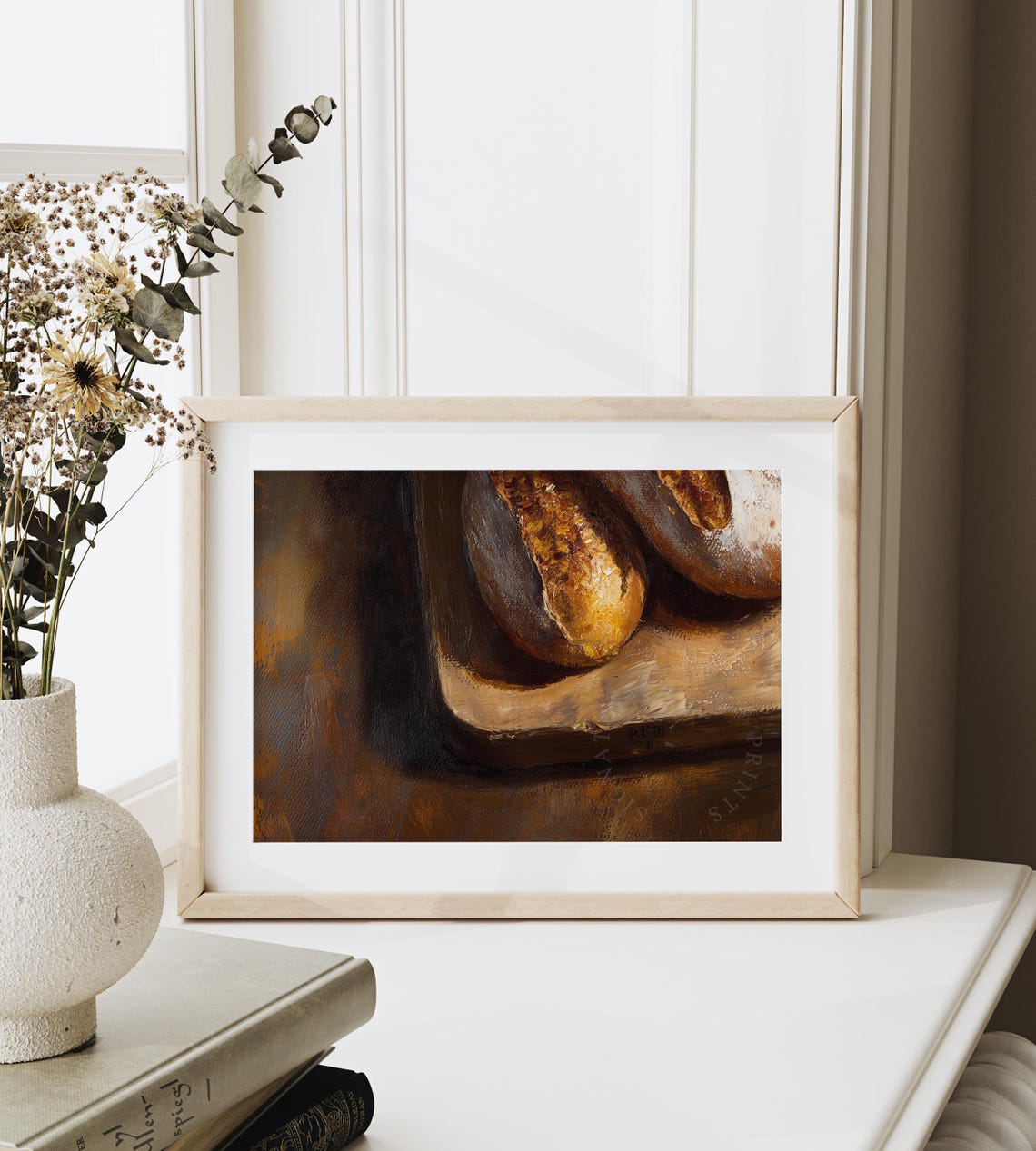 Fresh Baked Baguettes In A Basket Rustic Bakery Still Life Poster - Image 6