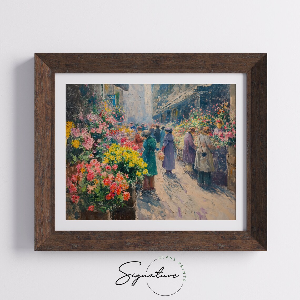 Paris Flower Market Bustling Floral Street Scene Impressionist Poster - Image 5