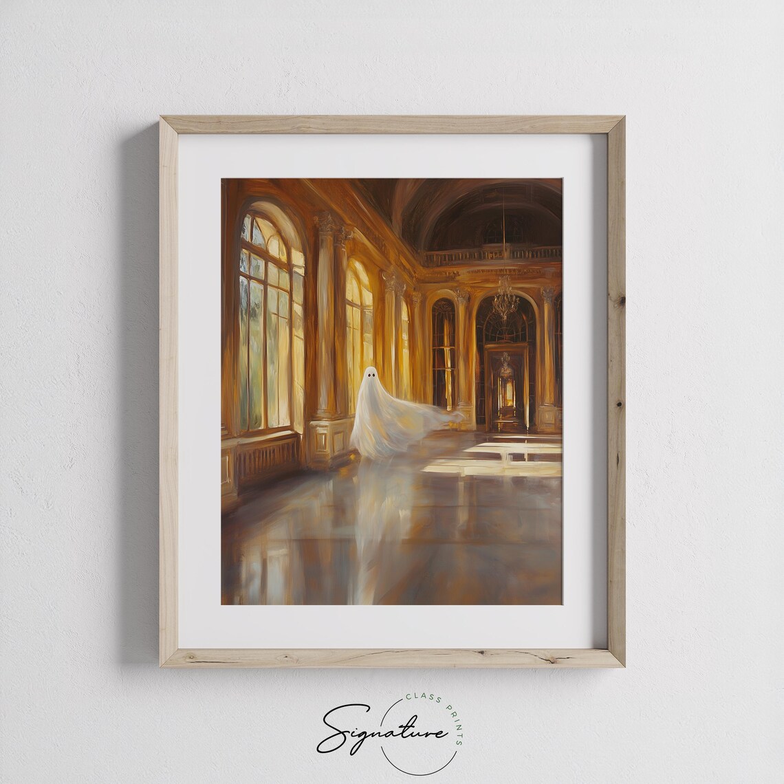 Ghost Drifting Through a Sunlit Grand Ballroom with Tall Windows Poster - Image 3
