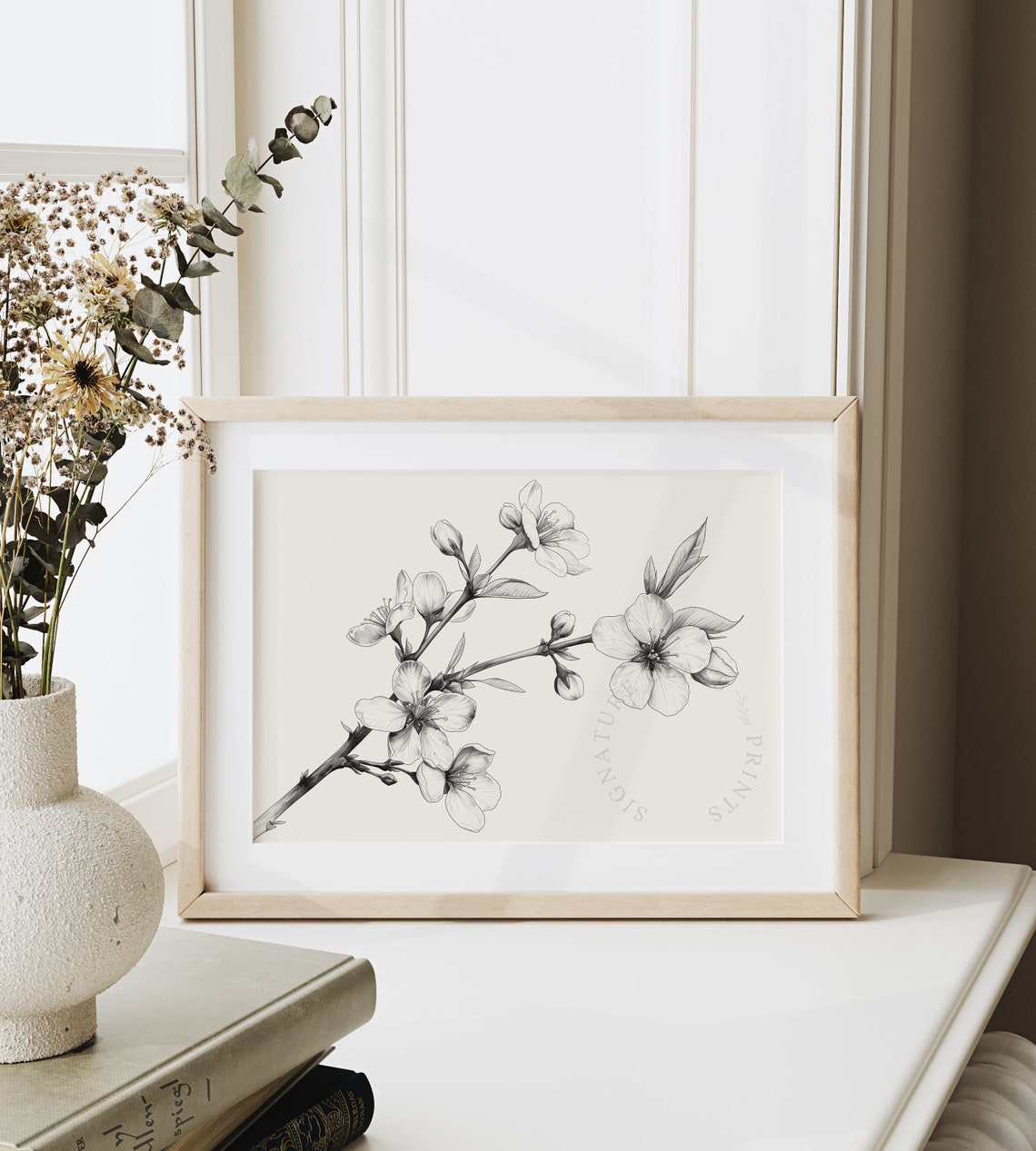 Blossoming Branch Elegant Floral Botanical Sketch Minimalist Poster - Image 6