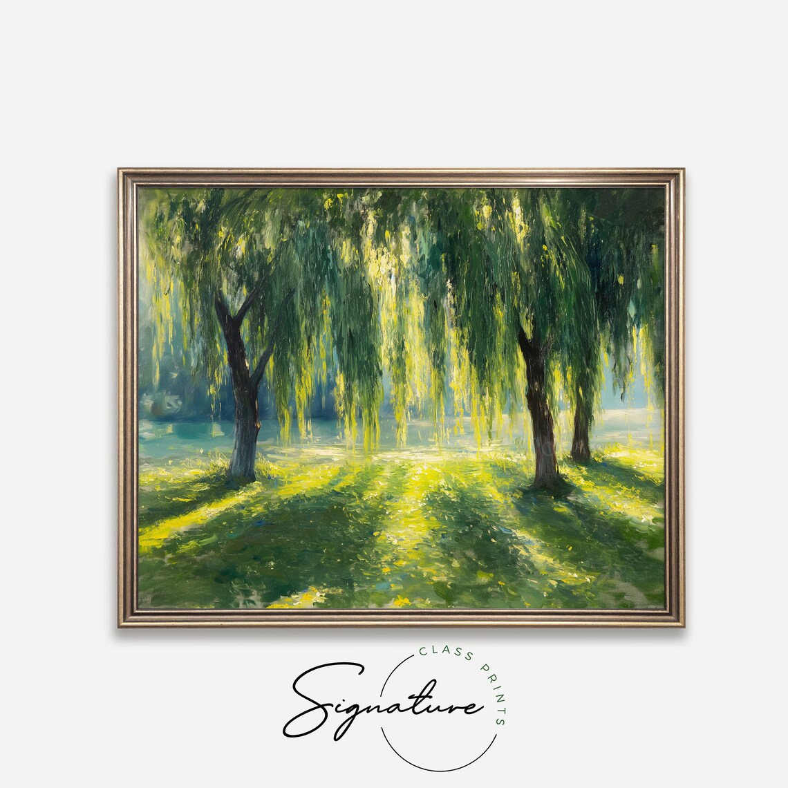 Willow Tree Painting, French Meadow Landscape Art - Image 4