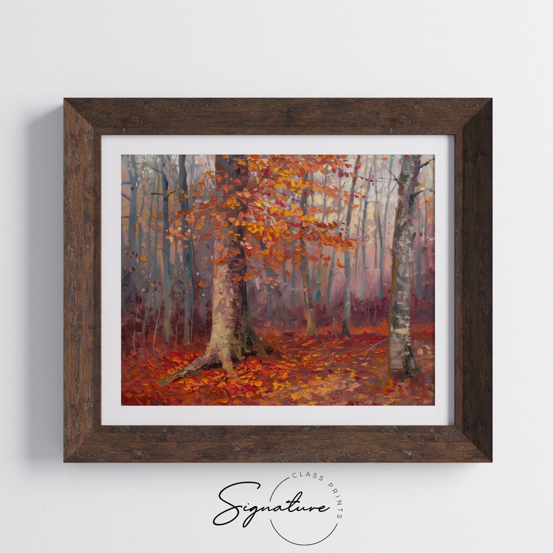 Autumn Beech Tree Misty Forest Rich Fall Colors Rustic Nature Poster - Image 5