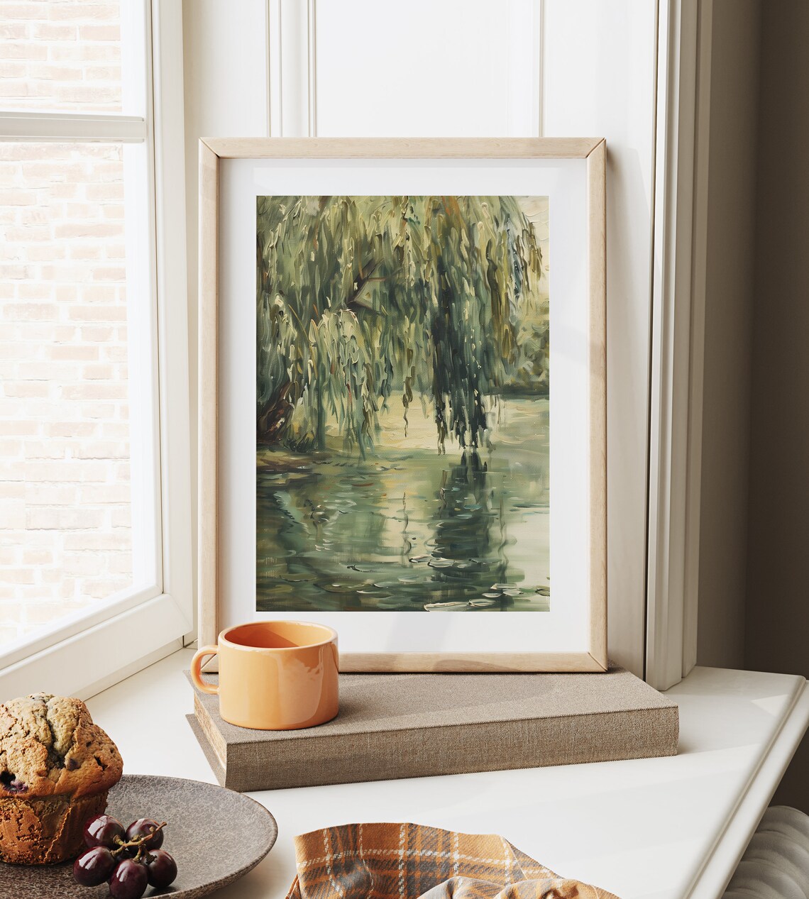 Tranquil Willow Pond Rustic Wall Art Print - Image 6