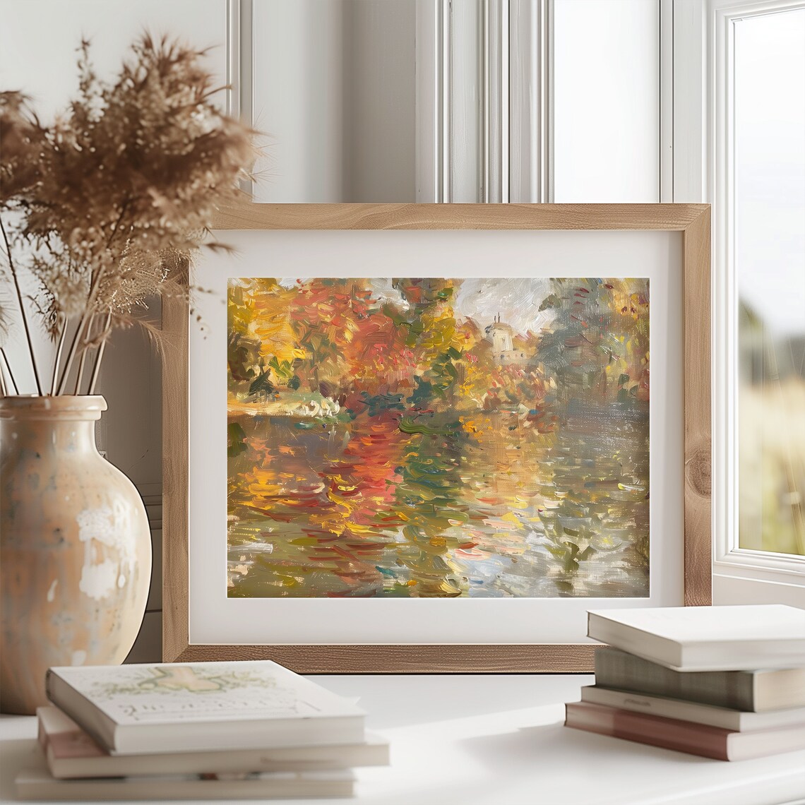 Monet Artists Garden At Vetheuil Vibrant Autumn Flower Art Poster - Image 2