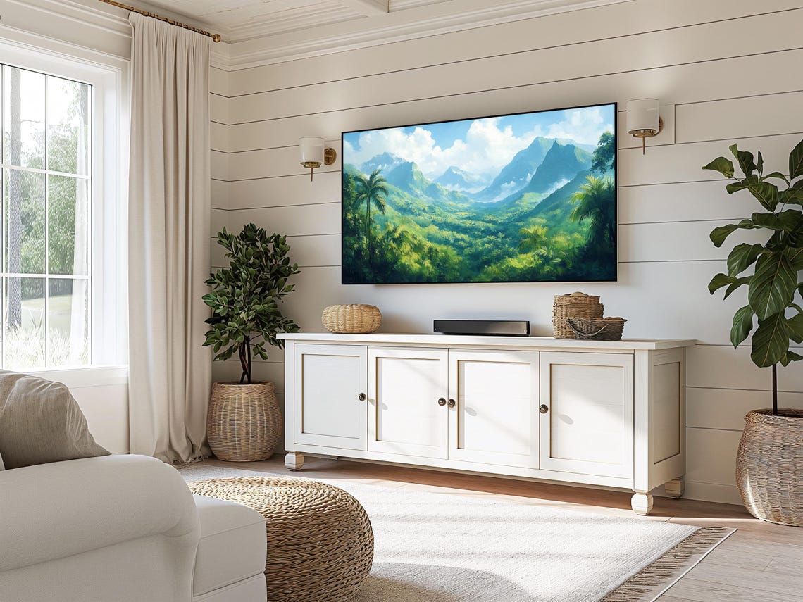 Lush Green Valley Tv Art Forest And Mountains Frame Tv Art Nature Scene Rustic Wall Decor 3504 - Image 5