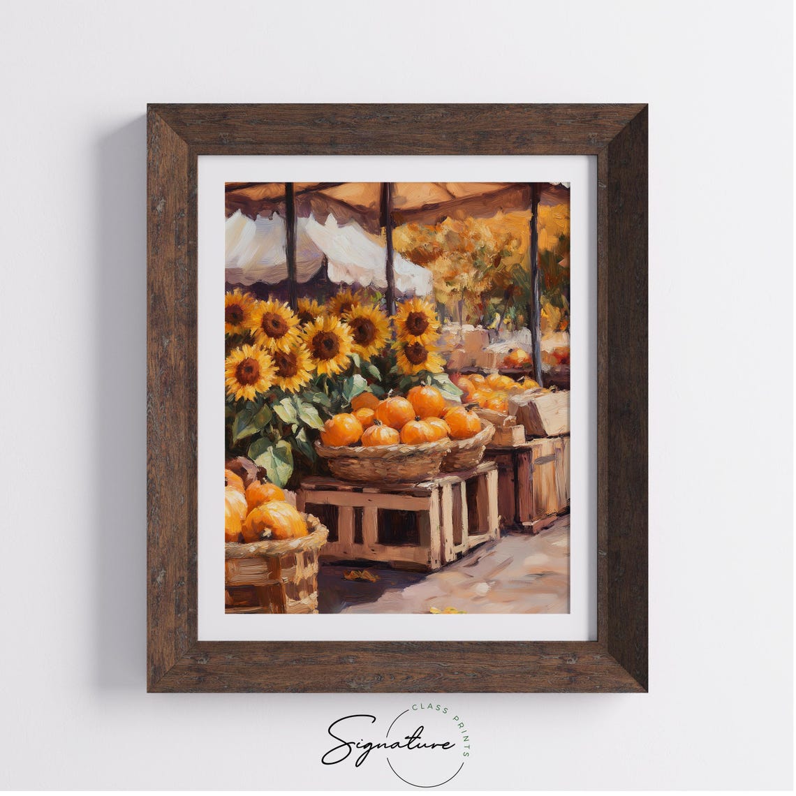 Sunflowers And Pumpkins At Rustic Fall Market Stall Art Poster - Image 4