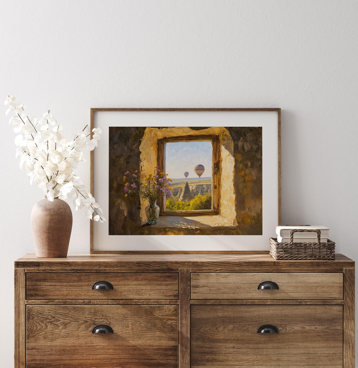 Cappadocia Cave Window With Hot Air Balloons, Travel Poster - Image 4