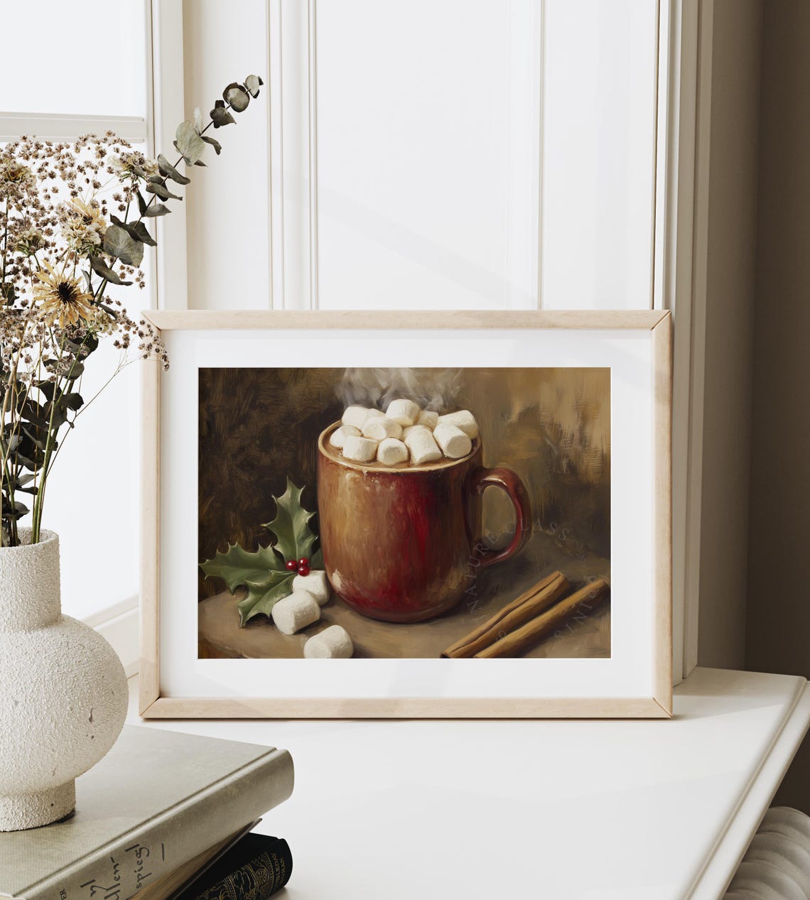 Steaming Red Mug Of Hot Cocoa With Marshmallows And Cinnamon Poster - Image 6
