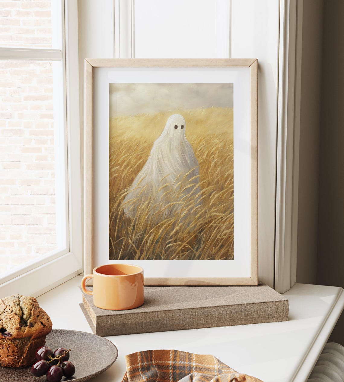 Ethereal White Ghost Golden Wheat Field Soft Autumn Light Poster - Image 6