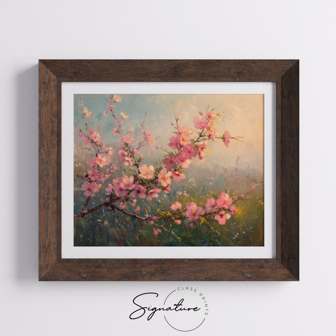 Delicate Pink Peach Blossom Branches Soft Morning Light Poster - Image 5