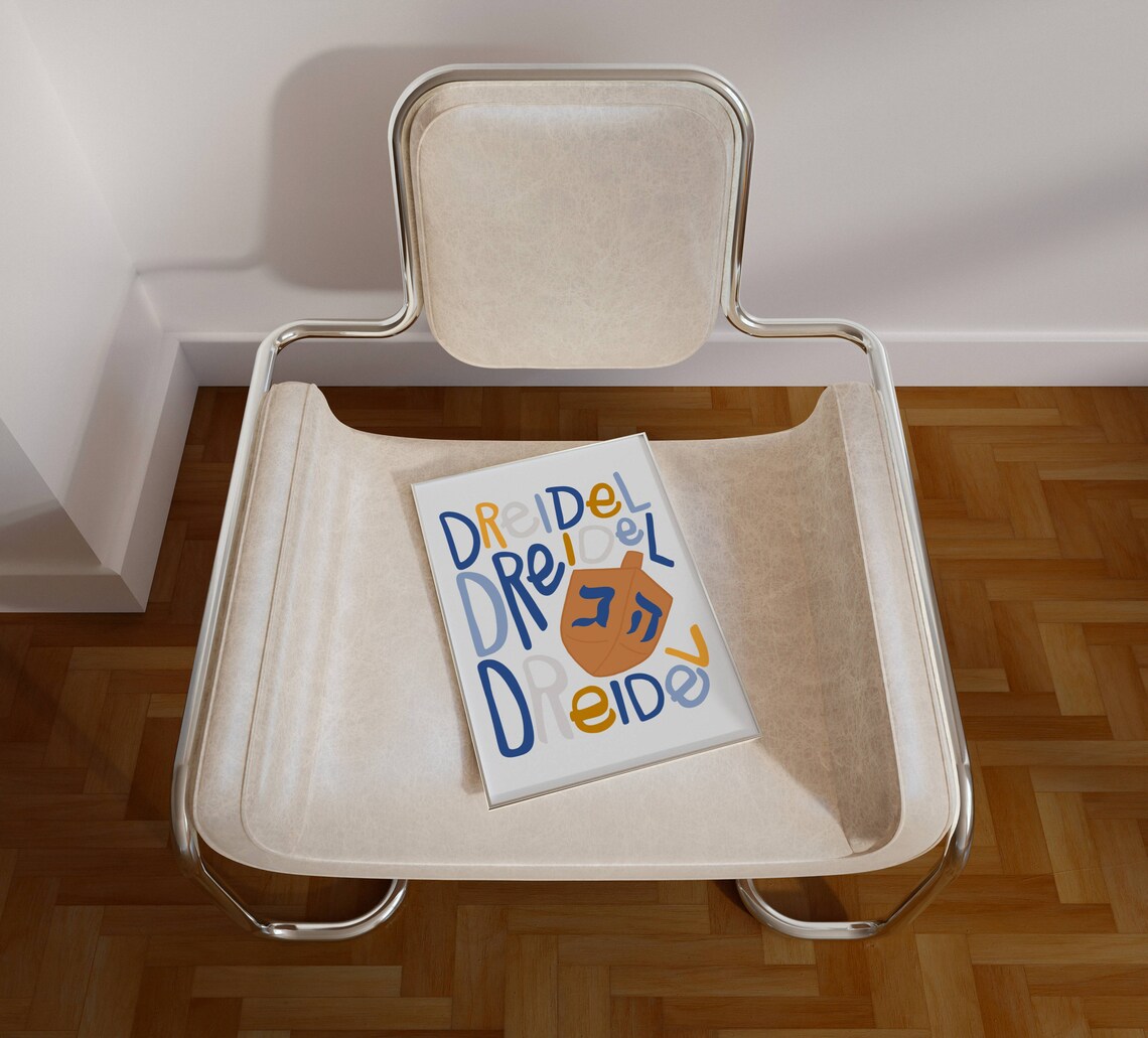 Dreidel Hanukkah Typography Colorful Holiday Wall Art Print Poster - Image 3
